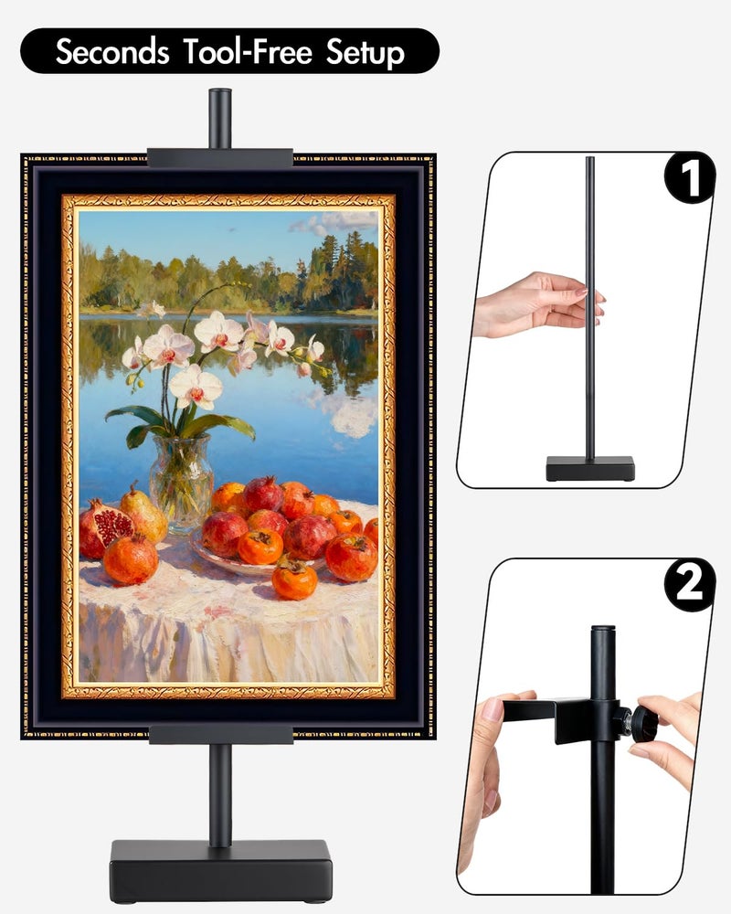 Rofio Adjustable Tabletop Easel Stand, Picture Easel Stand up to 17â€ H, Metal Picture Frame Holder for Artwork, Photo, Signs & Certificates (Black) - Image 5