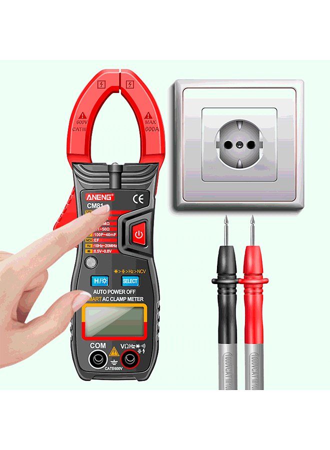 ANENG ANENG CM81 Smart AC Clamp Meter Clamp Type Multimeter 6000 Counts Auto Range Voltmeter 600A Ammeter Resistance Meter with Flashlight - Image 4