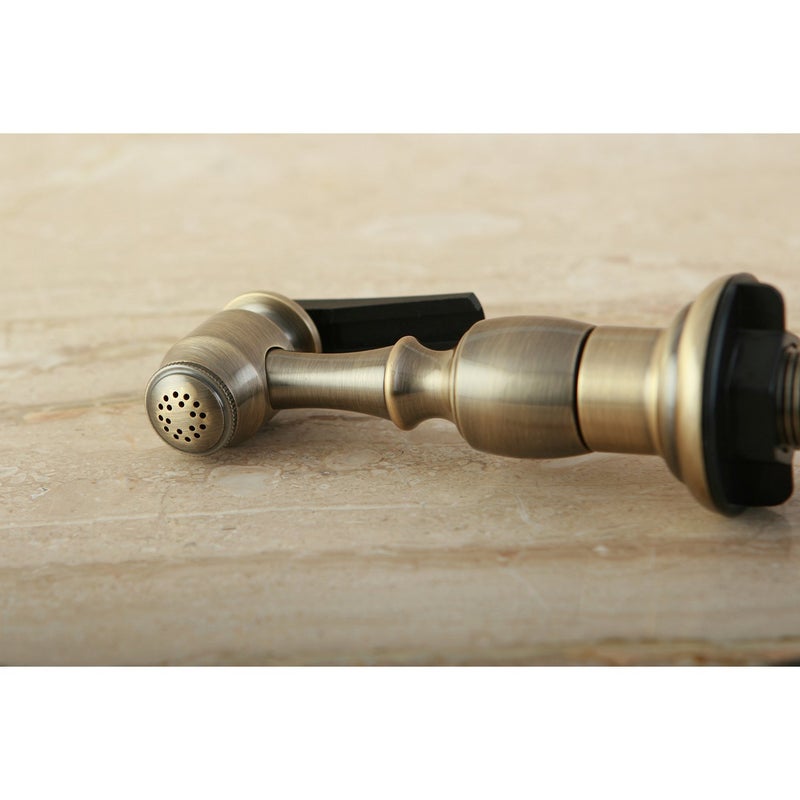 Kingston Brass صنبور مطبخ كينغستون برأس جانبي KBSPR3، نحاس عتيق - Image 3
