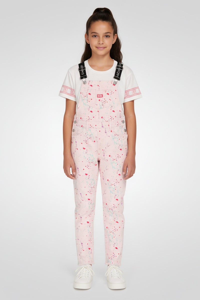 bebe Kids Girl 2 Piece Tie Dye Romper And T-shirt Set, Multicolor - Image 1