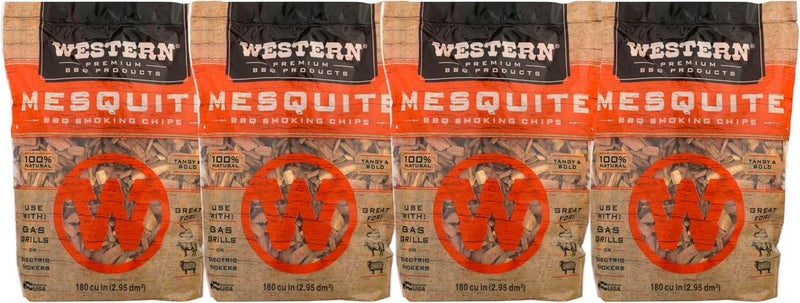 Western Mesquite BBQ Smoking Chips – 100% Real Wood for Grilling & Smoking – Bold, Tangy Smoke Flavor – Perfect for Brisket, Steak, Beef, Pork & Lamb (Mesquite) - Image 1