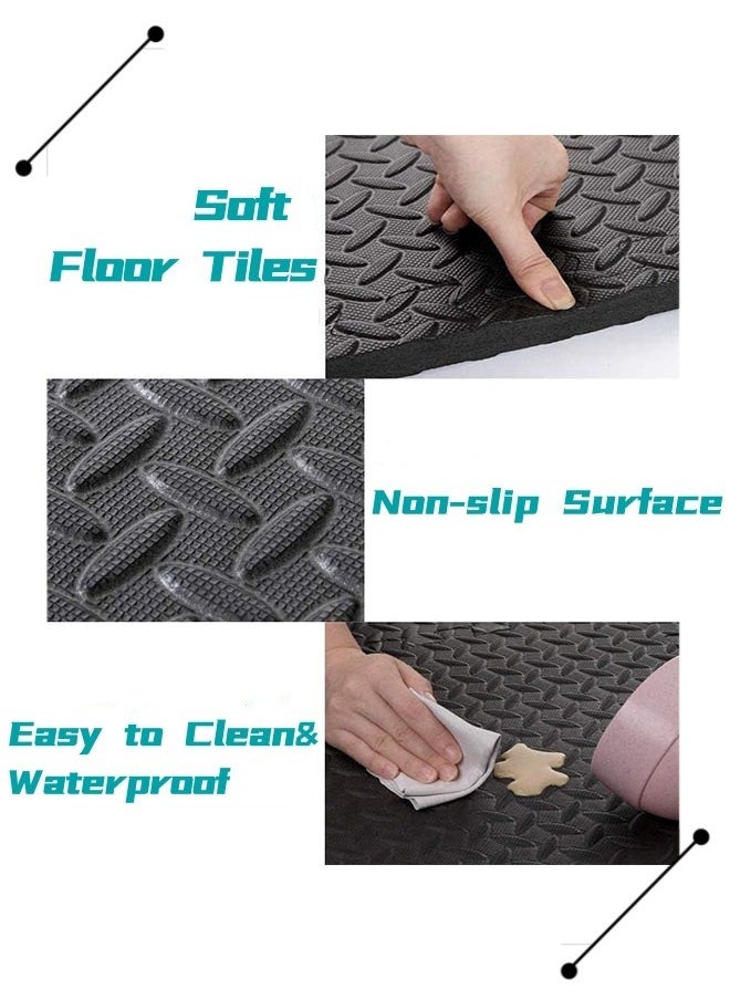 Generic - Foam Floor Mat, Gym Flooring for Home Gym Interlocking Exercise, Children's Patchwork Crawling Mat, Home Bedroom Floor Mat, Thickened Crawling Mat,  EVA  Summer Jigsaw Carpet（Black） - Image 1