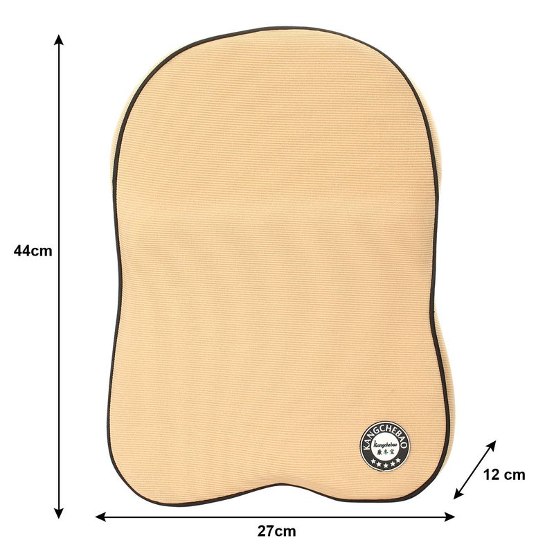 Oshotto Memory Foam, Air Fabric and Ergonomic Design Car Seat Neck Rest Cushion, Head Rest Pillow to Protect Neck & Vertebra Compatible with Mercedes Benz GL/GLS (Beige) - Image 3
