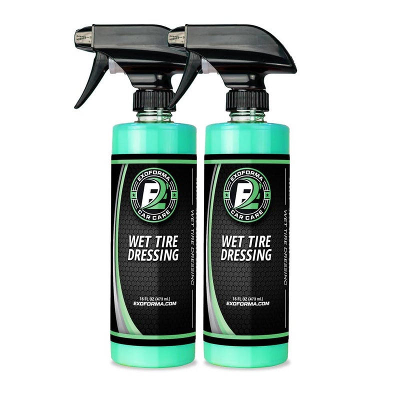 ExoForma Wet Tire Dressing Spray - Extremely High Shine Tire Dressing for That Wet Look - No Sling, Non-Greasy Silicone Formula with UV Protection - Easy to Apply, Minimal Cure Time - 16 fl oz, 2 Pack - Image 1