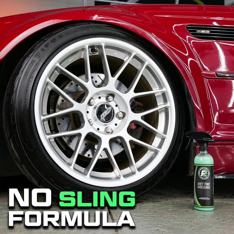 ExoForma Wet Tire Dressing Spray - Extremely High Shine Tire Dressing for That Wet Look - No Sling, Non-Greasy Silicone Formula with UV Protection - Easy to Apply, Minimal Cure Time - 16 fl oz, 2 Pack - Image 3