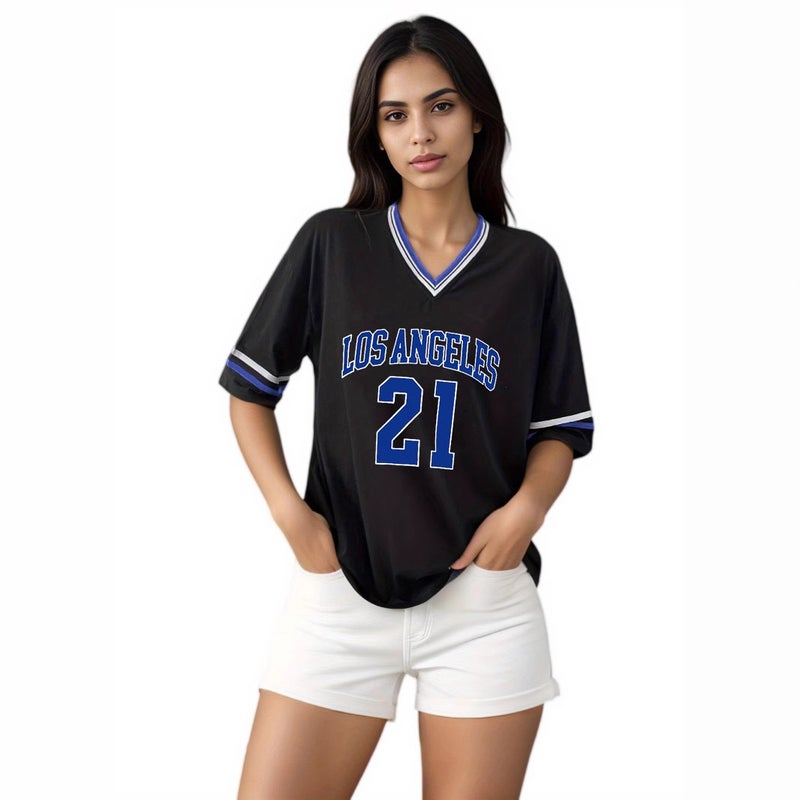Vintage American Style oversize Ball Suit Personalized Hot Girls Ins Loose Printed Top for Men and Women Cross-border Summer - Image 5