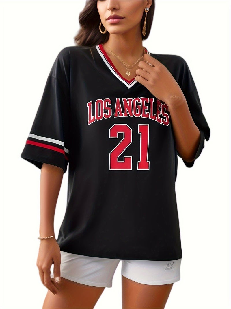 Vintage American Style oversize Ball Suit Personalized Hot Girls Ins Loose Printed Top for Men and Women Cross-border Summer - Image 1