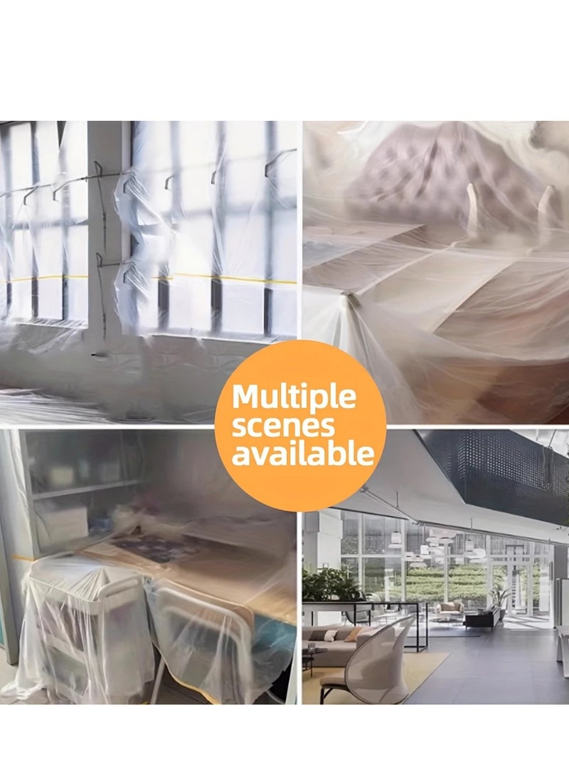 مارلا مول غطاء أريكة بلاستيكي 3 م × 20 م، وغطاء أريكة مقاوم للماء، وغطاء سرير، وغطاء حماية أثاث كبير للأريكة/السرير/الطاولة والكراسي، وغطاء حماية من الغبار والسوائل لتجديد المنزل ونقله - Image 1