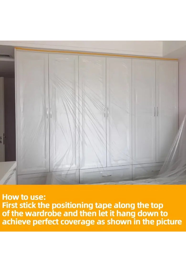 مارلا مول غطاء أريكة بلاستيكي 3 م × 20 م، وغطاء أريكة مقاوم للماء، وغطاء سرير، وغطاء حماية أثاث كبير للأريكة/السرير/الطاولة والكراسي، وغطاء حماية من الغبار والسوائل لتجديد المنزل ونقله - Image 3