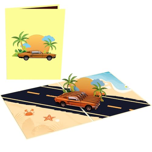 Rykamia Classic Car Card Pop Up, Classic Car Birthday Card, Classic Car Thank You Card, Dad Birthday Card Classic Car, Retirement Card With Car, New Adventure, Travel Card For Birthday, Graduation - Image 4