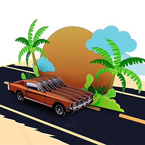 Rykamia Classic Car Card Pop Up, Classic Car Birthday Card, Classic Car Thank You Card, Dad Birthday Card Classic Car, Retirement Card With Car, New Adventure, Travel Card For Birthday, Graduation - Image 2