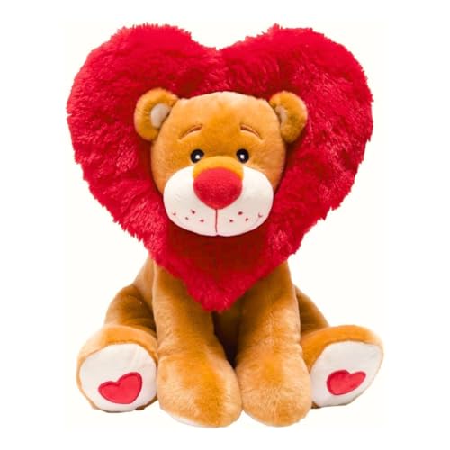 Cuddle Barn Valentines Toy Lion  Lionheart  Animated Plush Dances to Song Come and Get Your Love  HeartShaped Mane Lights Up  Romantic Funny Cute Valentine Stuffed Animal  Gift for Kids Adults  12 Inches - Image 1