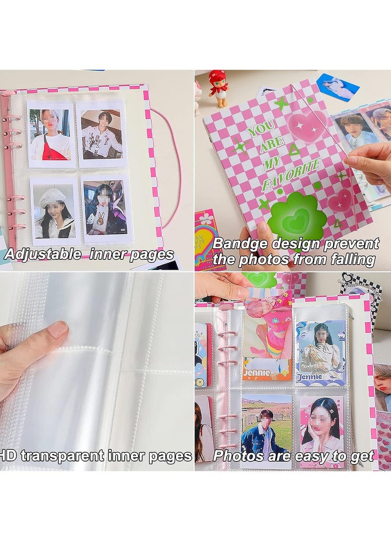 SYOSI ألبوم صور فوتوكارد بيبر 5 مع 20 قطعة من أكمام ألبوم الصور بحجم 3 إنش في غلاف قابل للتجديد بـ 6 حلقات لحفظ بطاقات الصور - Image 2