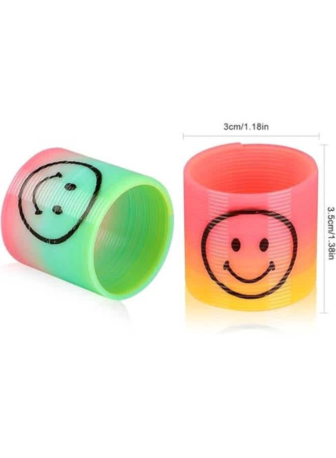 LISOPO Generic Pack of 12 Smiley Rainbow Spiral Springs Magic Rainbow Puzzle Gift Children's Birthday Educational Toy - Image 1