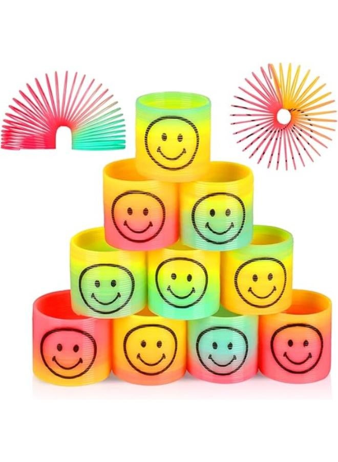 LISOPO Generic Pack of 12 Smiley Rainbow Spiral Springs Magic Rainbow Puzzle Gift Children's Birthday Educational Toy - Image 2