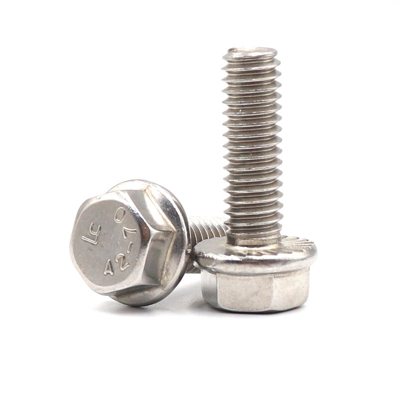 cSeao 5/16"-18 * 1" Flanged Hex Head Bolts Flange Hexagon Screws, Stainless Steel 304, DIN 6921, 10 PCS - Image 1