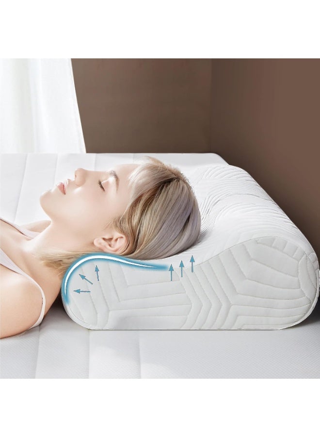 Orthopedic Memory Foam Neck Pillow, Adjustable Height Ergonomic Sleeping Pillow for Side, Back & Stomach Sleepers with Washable Cover - Image 5
