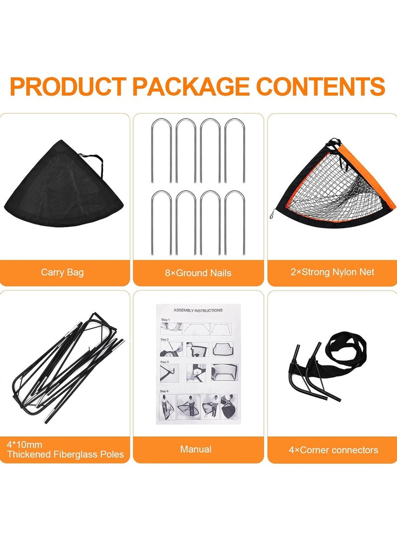 Generic 2 Pack Portable Football Goals for Kids,4 x 3 ft Kids Football Training Equipment for Garden, Indoor & Outdoor, Impact-Resistant Fibreglass Structure - Image 2