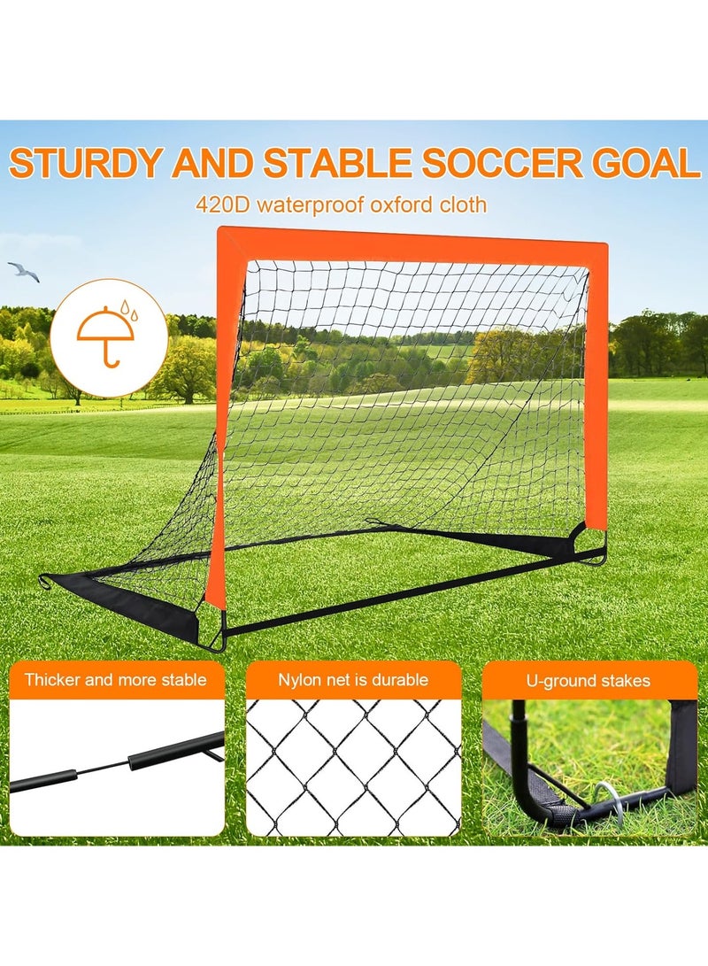 Generic 2 Pack Portable Football Goals for Kids,4 x 3 ft Kids Football Training Equipment for Garden, Indoor & Outdoor, Impact-Resistant Fibreglass Structure - Image 4