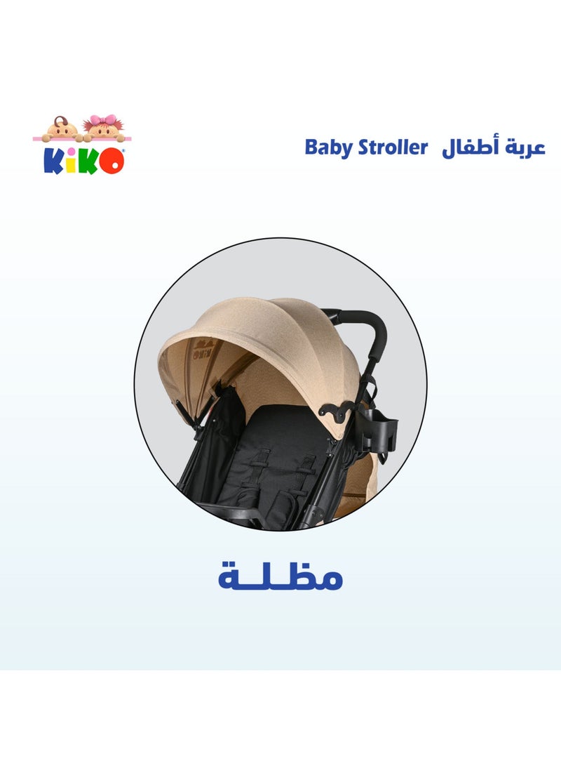 Kiko Comfortable Stroller 6 Wheels, 0 Months +, Beige - Image 4