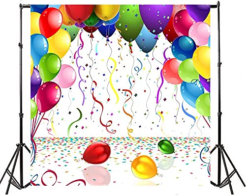AOFOTO 10x10ft Birthday Backdrop Colorful Balloons Photography Background Party Decoration Kid Baby Girl Boy Child Infant Adult Artistic Portrait Photoshoot Studio Props Video Drop Wallpaper Drape - Image 4