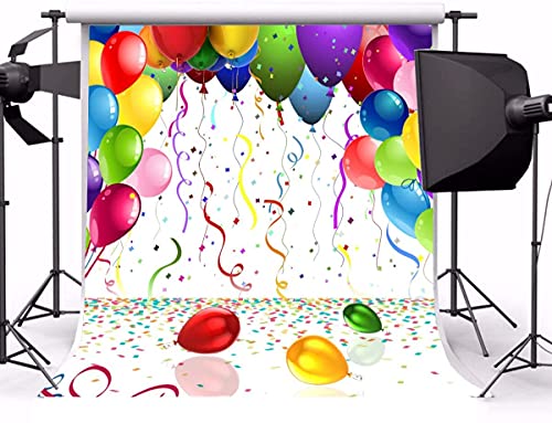 AOFOTO 10x10ft Birthday Backdrop Colorful Balloons Photography Background Party Decoration Kid Baby Girl Boy Child Infant Adult Artistic Portrait Photoshoot Studio Props Video Drop Wallpaper Drape - Image 3