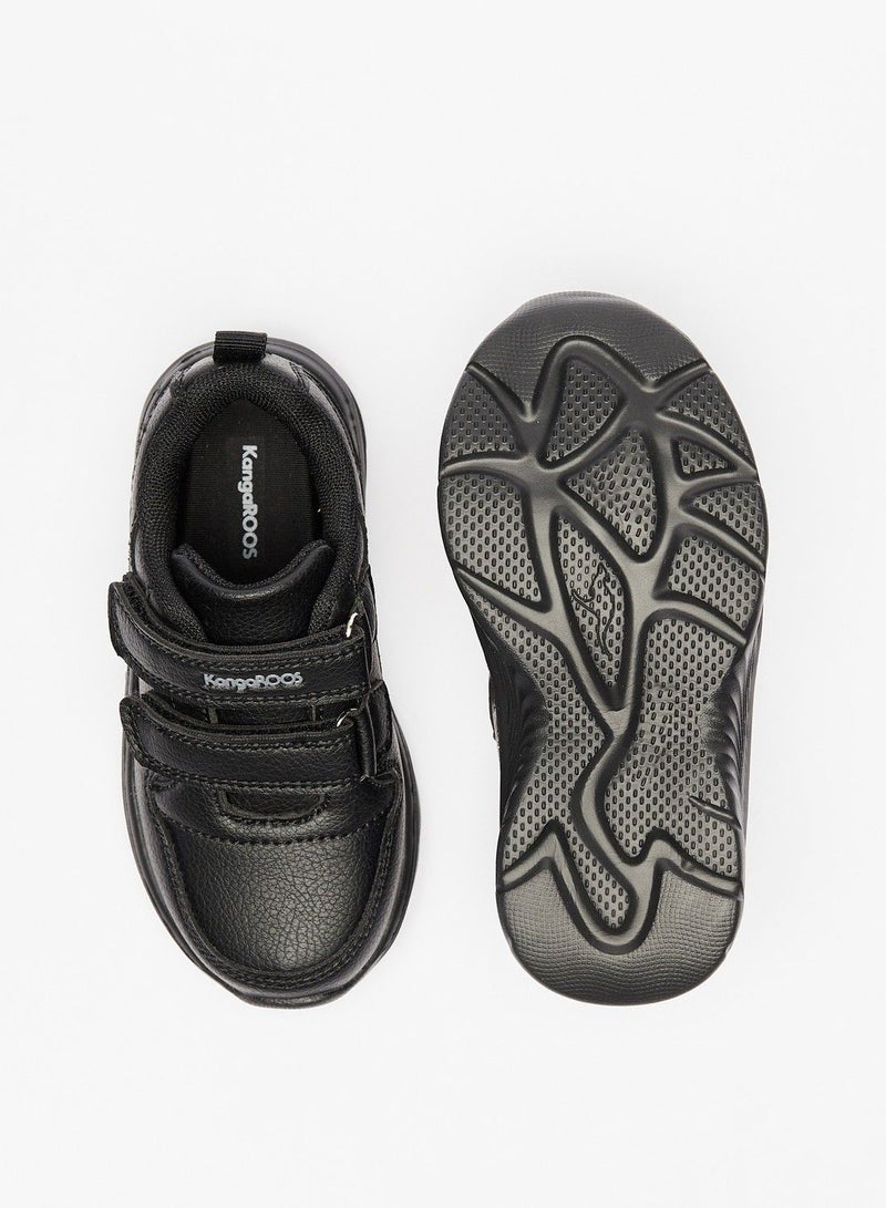 Textured Sneakers with Hook and Loop Closure