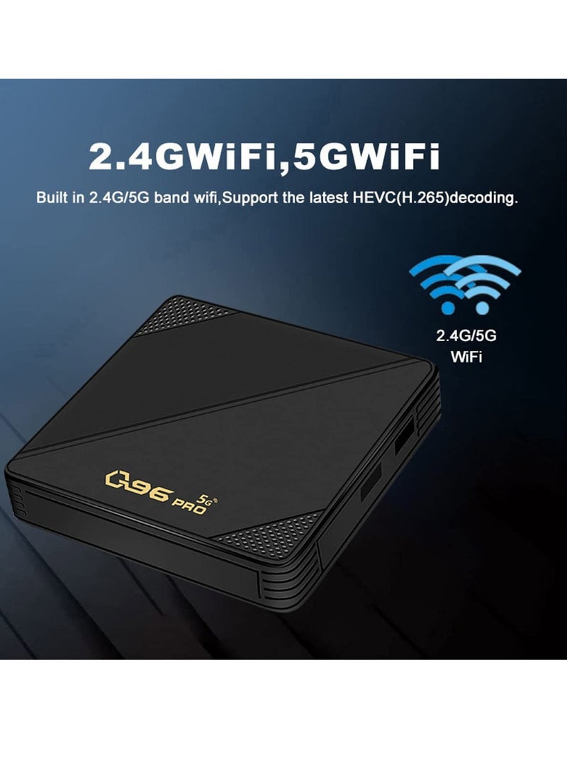 YUNSYE - Q96 PRO Android TV Box 10.0 4GB 32GB Smart TV Box Android Box 905L2 Ultra HD 1080P 4K HDR WiFi 2.4GHz 5.8GHz Bluetooth 4.1 Set Top Box 100M Internet Smart TV Box Media Player (4GB Ram+32GB ROM) - Image 1