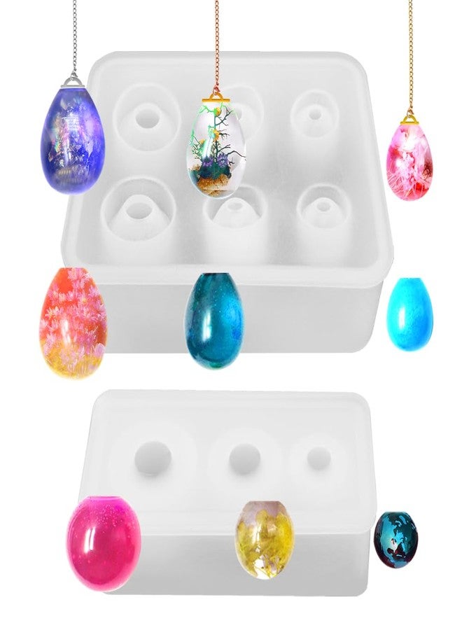 DLAND 2 Pcs Ball Silicone Resin Molds, Sphere Bead Resin Epoxy Universe Spheroid Molds, Pendant Casting Molds for DIY Jewelry Making - Image 1