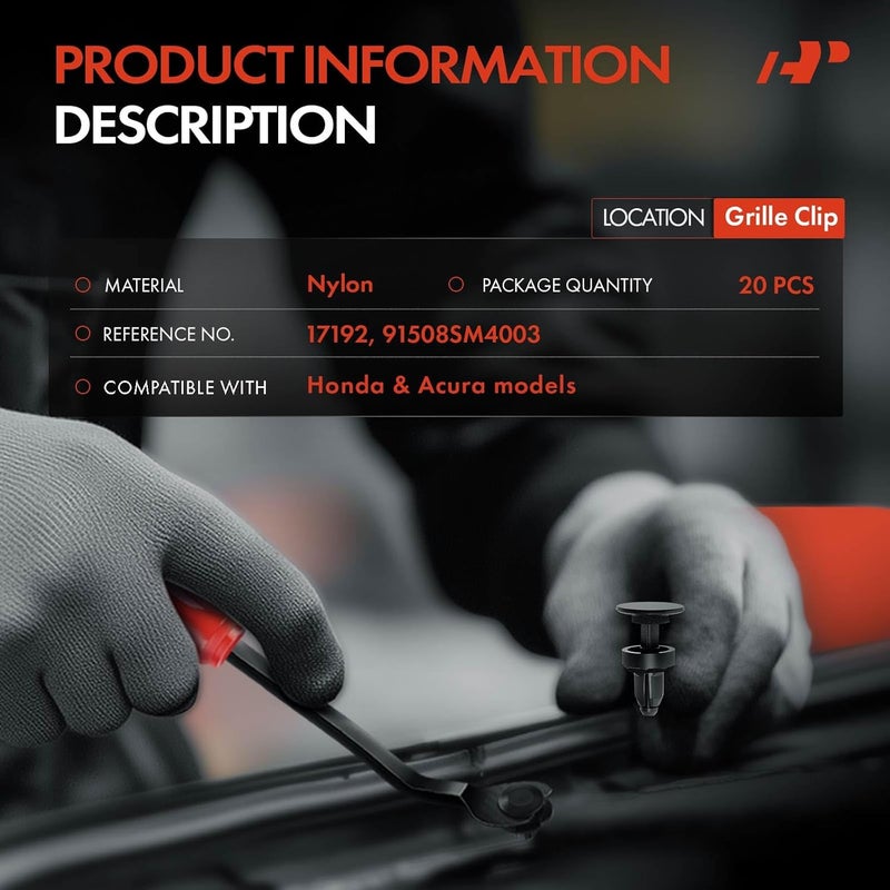 A-Premium 20PCS Nylon Fastener Clips for Honda and Acura - Image 2