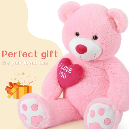 BENINY Giant Teddy Bear 52" - Big Stuffed Animal with Heart - Large I Love You Teddy Bear Plush Toys for Kid Christmas Birthday - Valentines Bear Gift for Girlfriend Wedding - Image 2