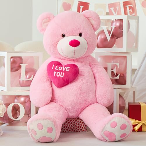 BENINY Giant Teddy Bear 52" - Big Stuffed Animal with Heart - Large I Love You Teddy Bear Plush Toys for Kid Christmas Birthday - Valentines Bear Gift for Girlfriend Wedding - Image 5