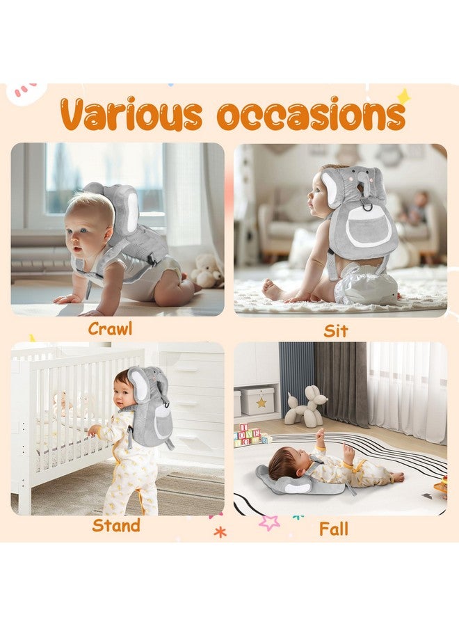 Primo Lines Baby Backpack Walker Protection, Toddler Head Protector Backpack Adjustable 270° Three-Sided Protection Breathable Design with Knee Pads & Safety Rope, 6-12 Month Baby(Elephant) - Image 3