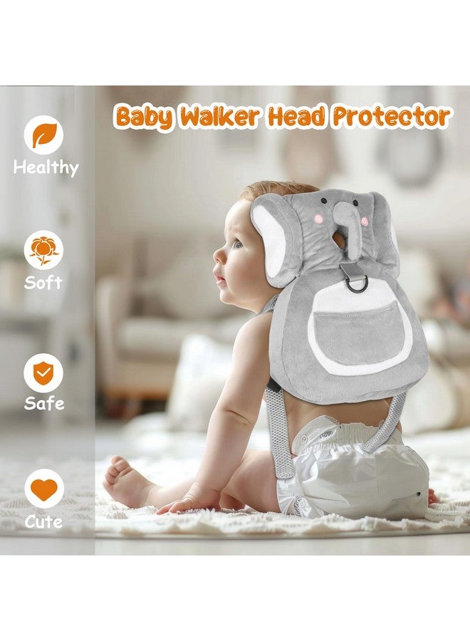 Primo Lines Baby Backpack Walker Protection, Toddler Head Protector Backpack Adjustable 270° Three-Sided Protection Breathable Design with Knee Pads & Safety Rope, 6-12 Month Baby(Elephant) - Image 4