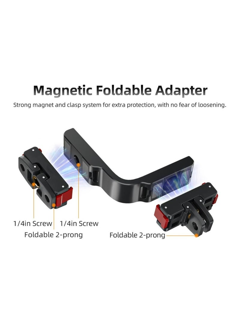 L Horizontal Mount Bracket for DJI Osmo 360 Magnetic Bracket Camera Aluminum Alloy 90 Degree Transverse Support Stand Holder with 1/4" Screw Hole and Foldable Two-Prong Interface Adapter - Image 3