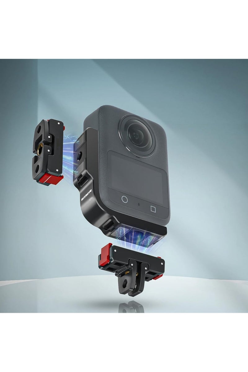 L Horizontal Mount Bracket for DJI Osmo 360 Magnetic Bracket Camera Aluminum Alloy 90 Degree Transverse Support Stand Holder with 1/4" Screw Hole and Foldable Two-Prong Interface Adapter - Image 1