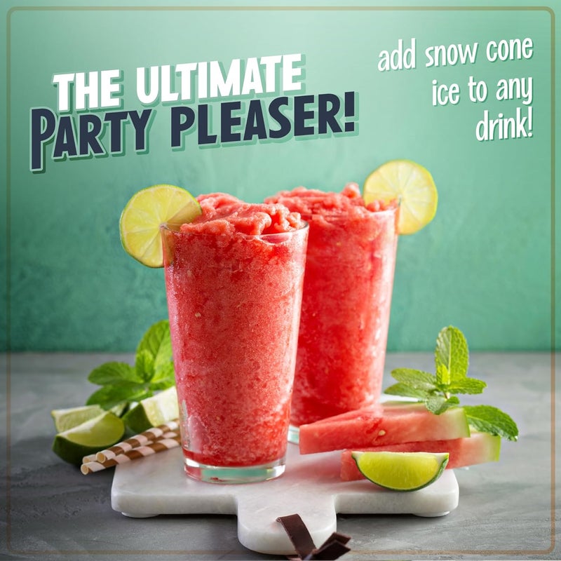 Snow Cone Shaved Ice Machine - Retro Table-Top Slushie Machine Makes 20 Icy Treats - Includes 2 Reusable Plastic Cups & Ice Scoop - White - Image 3