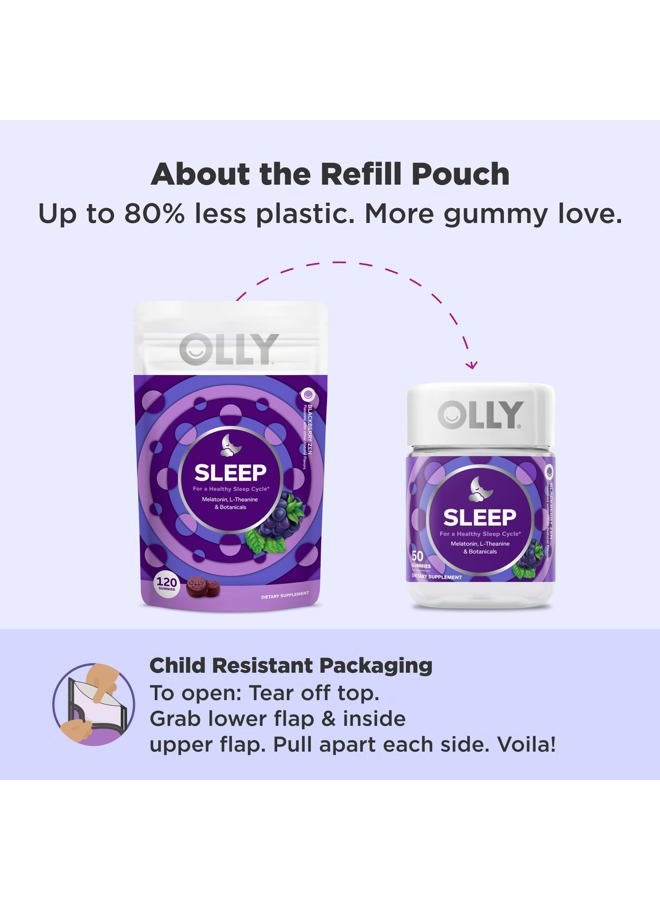 OLLY Sleep Gummy, 3 mg Melatonin, L-Theanine, Chamomile, and Lemon Balm Extracts, BlackBerry Flavor, 60 Day Supply - 120 Count - Image 5