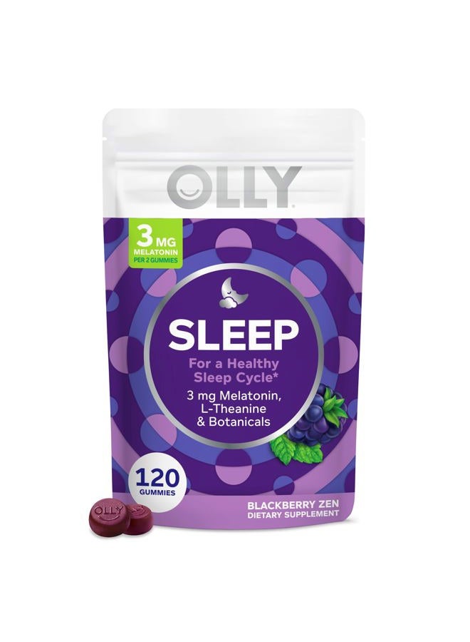 OLLY Sleep Gummy, 3 mg Melatonin, L-Theanine, Chamomile, and Lemon Balm Extracts, BlackBerry Flavor, 60 Day Supply - 120 Count - Image 1