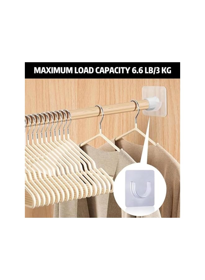 erorex Adhesive Curtain Rod Holder, 6pcs Curtain Rod Holders No Drilling, Wall Mounted Shower Rods Holder Tension Retainer for Bathroom, Bedroom, Wardrobe, Balcony, Transparent, 5 * 5 * 4.1cm  - Image 4