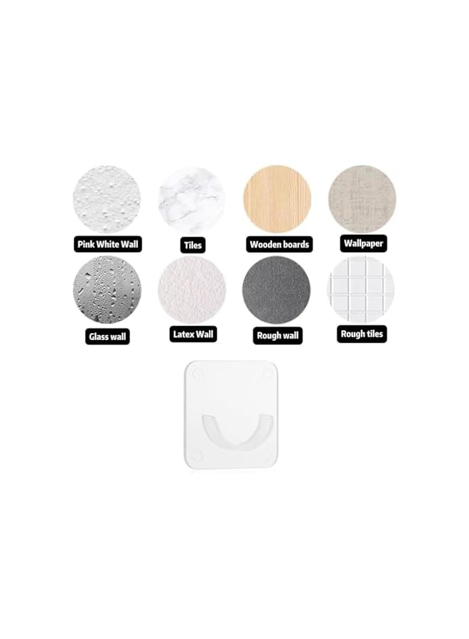 erorex Adhesive Curtain Rod Holder, 6pcs Curtain Rod Holders No Drilling, Wall Mounted Shower Rods Holder Tension Retainer for Bathroom, Bedroom, Wardrobe, Balcony, Transparent, 5 * 5 * 4.1cm  - Image 5