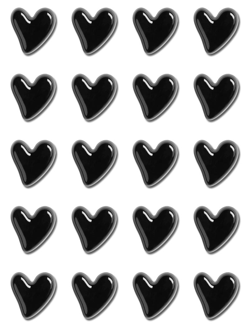 Mymazn 20Pcs Fridge Magnets Cute Refrigerator Magnets, Small Magnets for Whiteboard Cabinet Locker, Heart Decorative Magnets for Classroom Kitchen Office (Black) - Image 1
