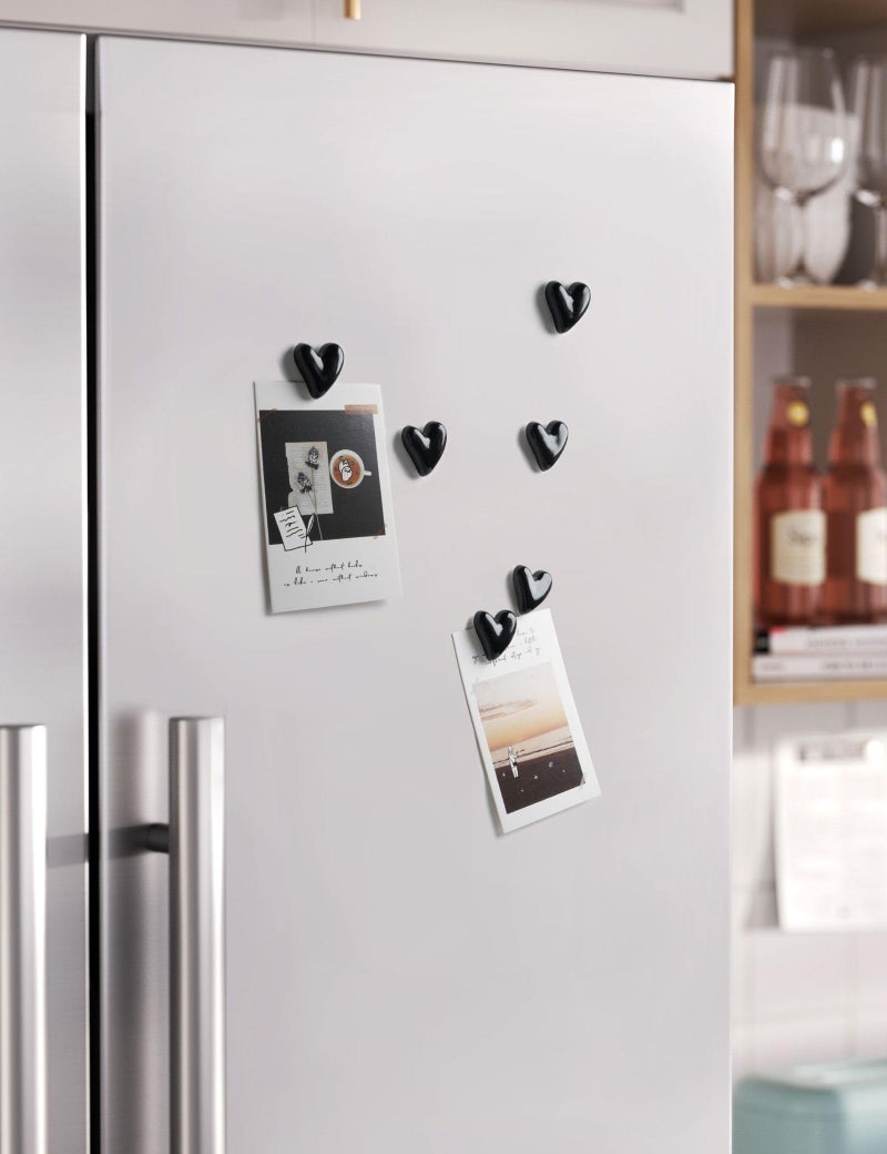 Mymazn 20Pcs Fridge Magnets Cute Refrigerator Magnets, Small Magnets for Whiteboard Cabinet Locker, Heart Decorative Magnets for Classroom Kitchen Office (Black) - Image 2