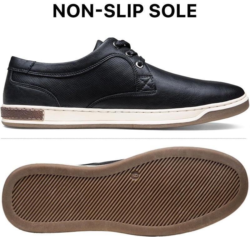 Jousen Men's Casual Shoes Memory Foam Mens Fashion Sneakers Business Dress Sneaker (A81Q06 Black 9.5) - Image 4