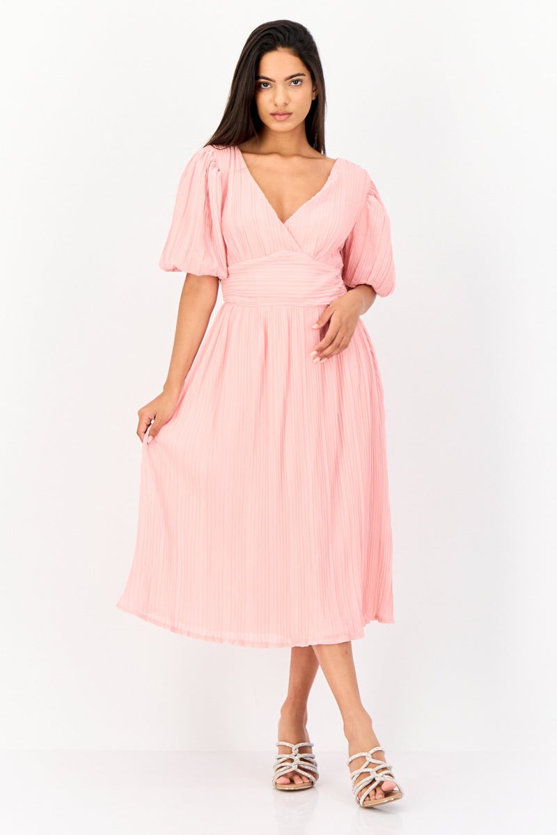 Archive Design Studio Women Plain Midi Dress, Pink - Image 1