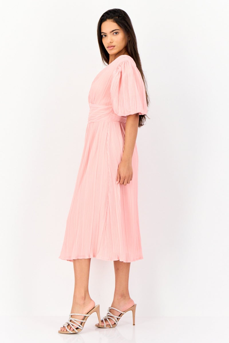 Archive Design Studio Women Plain Midi Dress, Pink - Image 3
