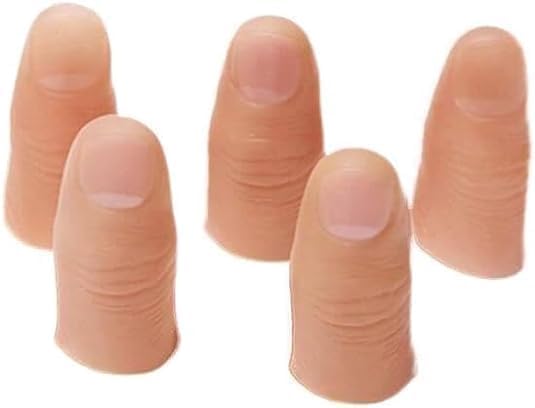 Fansoftiks 5 Pcs Magic Trick Fingers Fake Thumb Tips Stage Show Prop Prank Magic Kits and Accessories Novelty Toys - Image 1