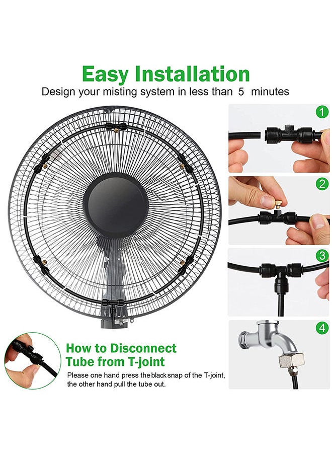 30cm 12inch Fan Misting Kit Outdoor Misting Cooling System with 5m Misting Line 5pcs Brass Mist Nozzles and Metal Adapter for Patio Garden Lawn Greenhouse Breeze BBQ Party - pzsku/ZE3AF643E65684238769BZ/45/_/1689908872/0218c729-f392-4559-8c05-4c9fab22fa3c