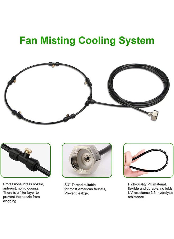 30cm 12inch Fan Misting Kit Outdoor Misting Cooling System with 5m Misting Line 5pcs Brass Mist Nozzles and Metal Adapter for Patio Garden Lawn Greenhouse Breeze BBQ Party - pzsku/ZE3AF643E65684238769BZ/45/_/1689908872/742fe5af-0fe5-420e-92f2-98b0b60df73f