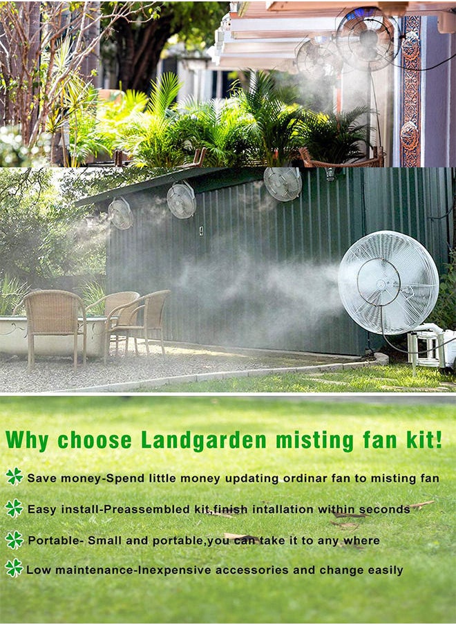 30cm 12inch Fan Misting Kit Outdoor Misting Cooling System with 5m Misting Line 5pcs Brass Mist Nozzles and Metal Adapter for Patio Garden Lawn Greenhouse Breeze BBQ Party - pzsku/ZE3AF643E65684238769BZ/45/_/1689908874/9fc416e0-ffbb-410c-9ebb-31491fc03e71